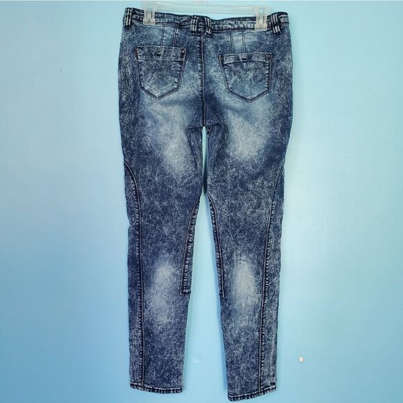 RanBeeri Skinny Medium Acid Wash Faded Detail Denim Jeans - Picture 2 of 7